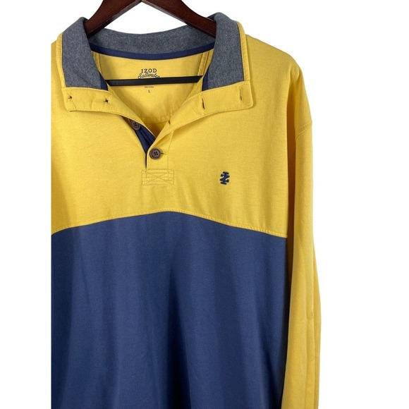 Izod Saltwater 1/4 Zip Sweatshirt Pullover Shirt Mens L Colorblock Rugby Sailing - Picture 2 of 6
